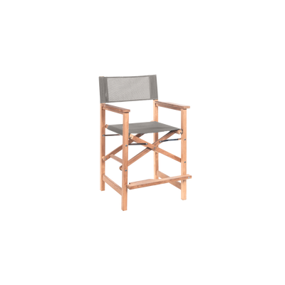 Director 5-Piece Rectangular Teak Outdoor Counter Height Dining Set in Black with Folding Armchairs