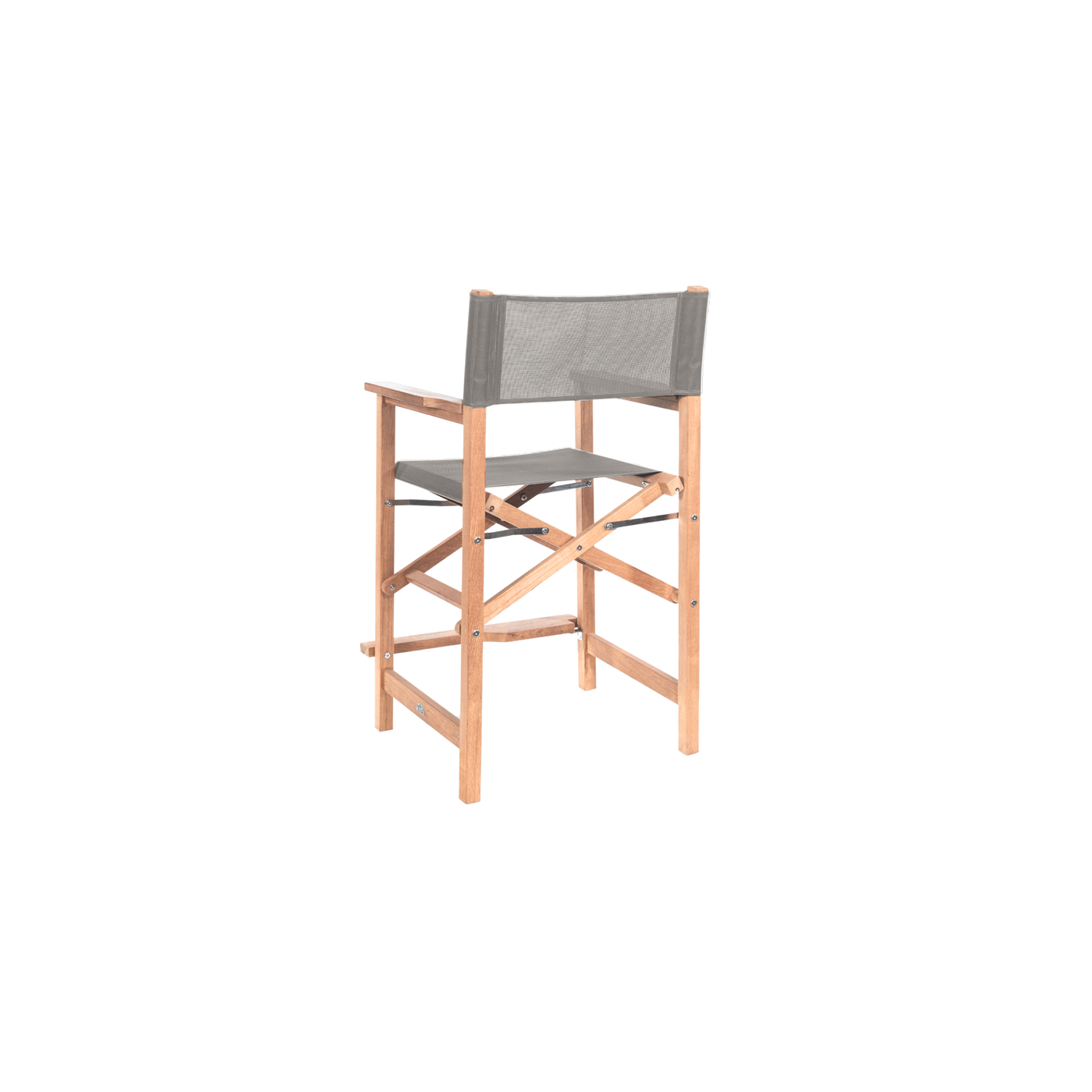 Director 5-Piece Rectangular Teak Outdoor Counter Height Dining Set in Black with Folding Armchairs