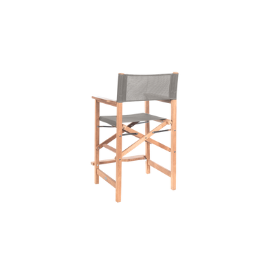 Director 5-Piece Rectangular Teak Outdoor Counter Height Dining Set in Black with Folding Armchairs