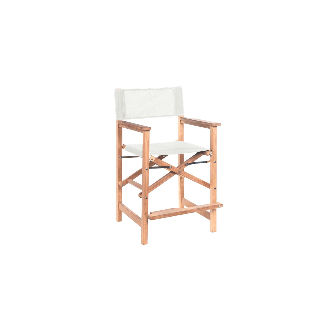 Director 5-Piece Rectangular Teak Outdoor Counter Height Dining Set in Black with Folding Armchairs