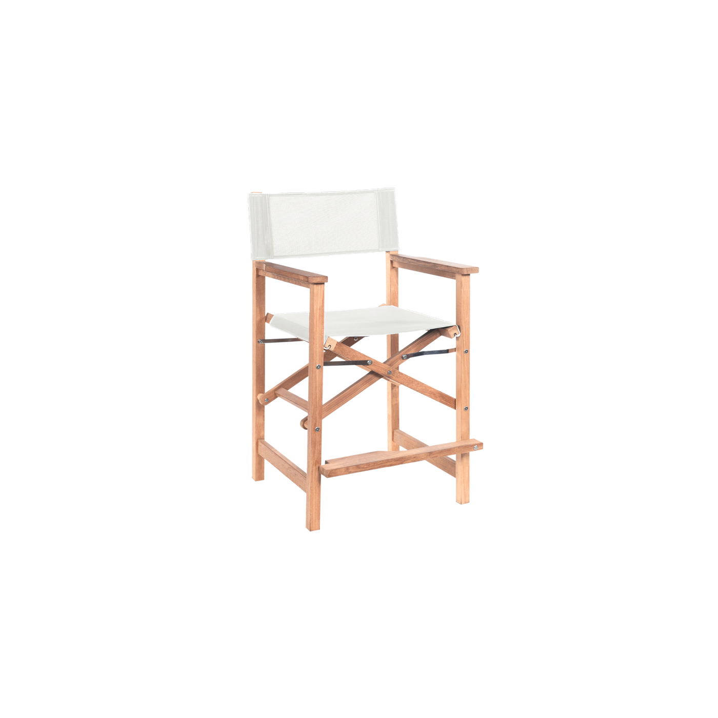 Director 5-Piece Rectangular Teak Outdoor Counter Height Dining Set in Black with Folding Armchairs