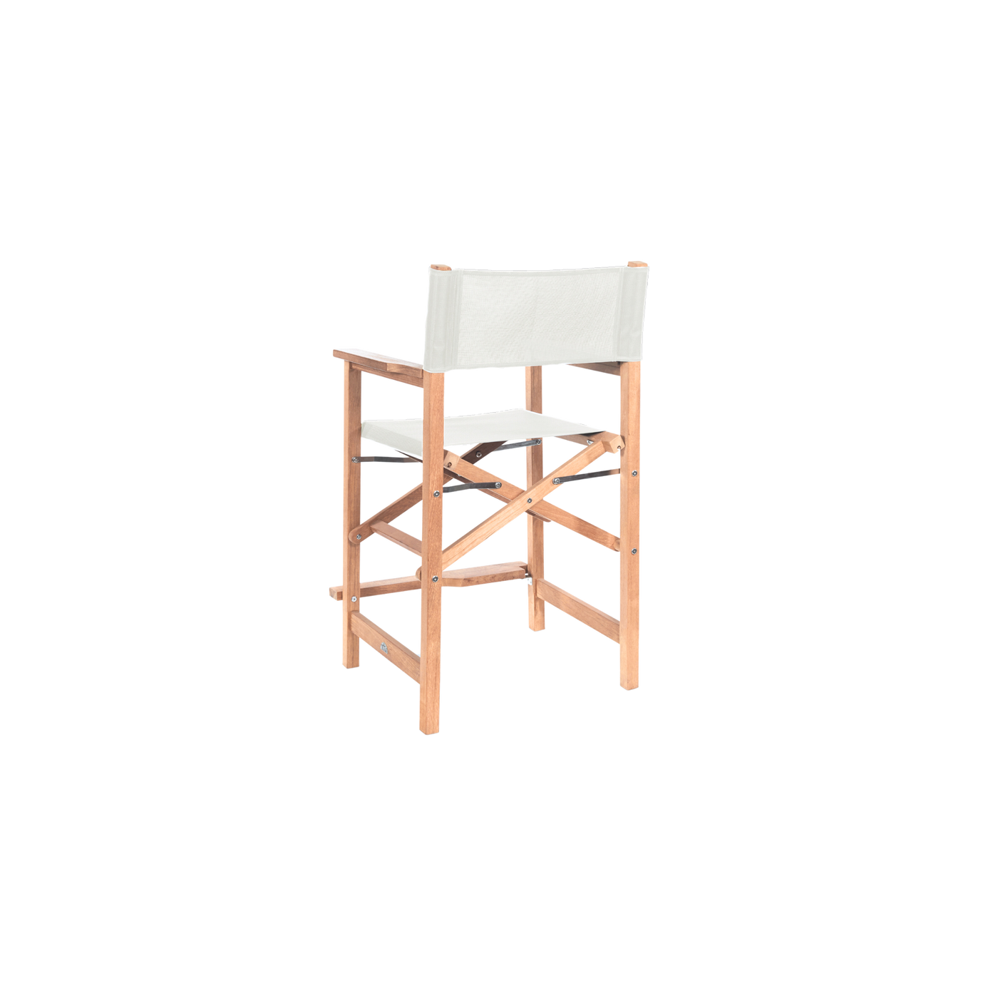 Director 5-Piece Rectangular Teak Outdoor Counter Height Dining Set in Black with Folding Armchairs
