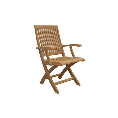 Devon 9-Piece Rectangular Teak Outdoor Family Dining Set with Extendable Table and Folding Chairs