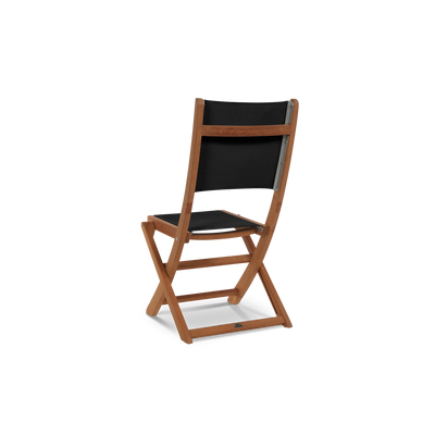 Dalton 9-Piece Teak Outdoor Family Dining Set in Black with Extensions and Folding Chairs