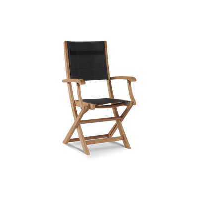 Dalton 9-Piece Teak Outdoor Family Dining Set in Black with Extensions and Folding Chairs
