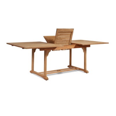 Dalton 9-Piece Teak Outdoor Family Dining Set in Black with Extensions and Folding Chairs