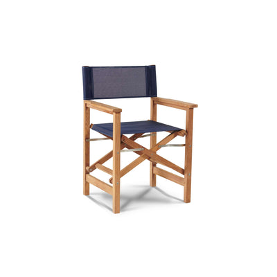 Director 7-Piece Teak Outdoor Family Dining Set in Black with Folding Armchairs