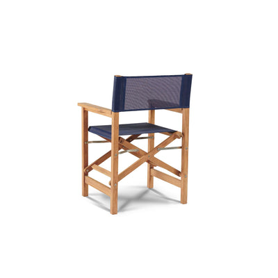 Director 7-Piece Teak Outdoor Family Dining Set in Black with Folding Armchairs
