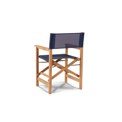 Director 7-Piece Teak Outdoor Family Dining Set in Black with Folding Armchairs
