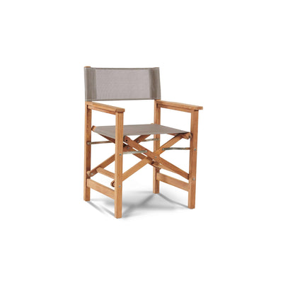 Director 7-Piece Teak Outdoor Family Dining Set in Black with Folding Armchairs