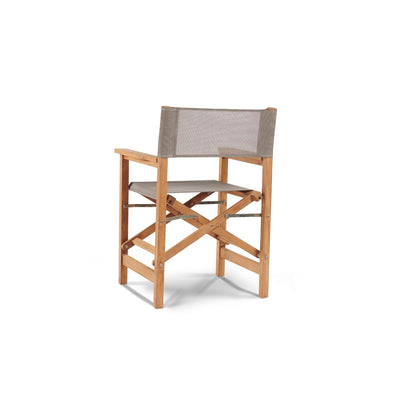 Director 7-Piece Teak Outdoor Family Dining Set in Black with Folding Armchairs