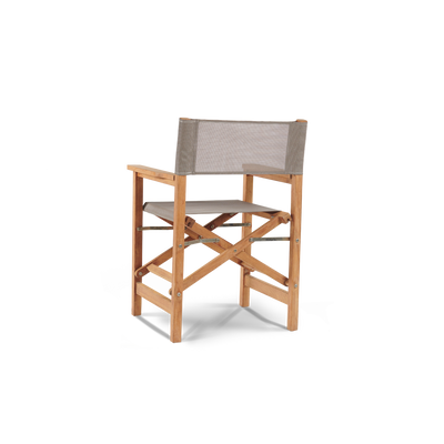 Director 7-Piece Teak Outdoor Family Dining Set in Black with Folding Armchairs