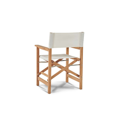 Director 7-Piece Teak Outdoor Family Dining Set in Black with Folding Armchairs