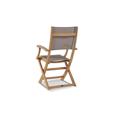 Del Ray 7-Piece Rectangular Teak Outdoor Dining Set in Black with Folding Armchairs