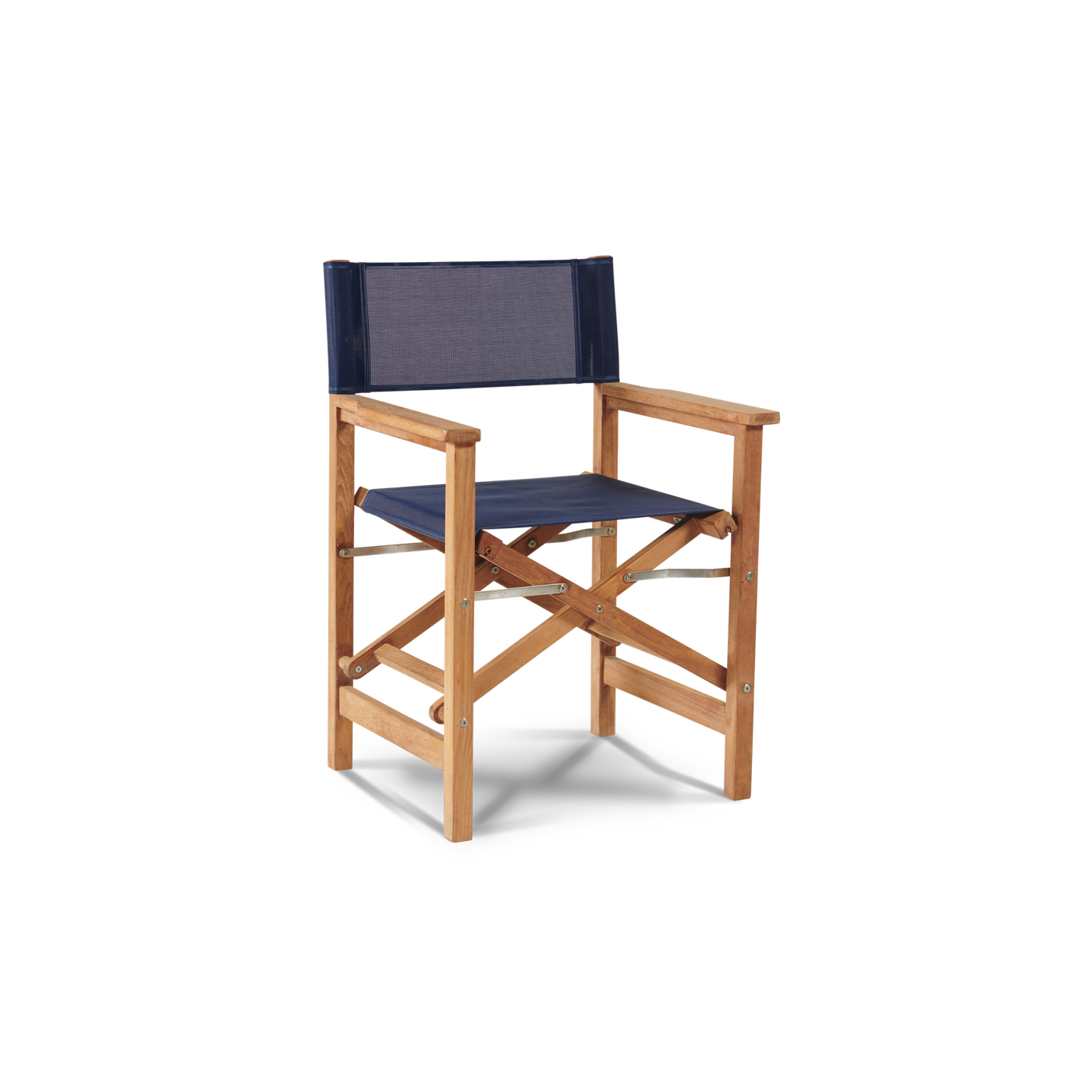 Del Ray 5-Piece Square Teak Outdoor Dining Set in Black with Folding Armchairs