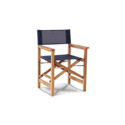Del Ray 5-Piece Square Teak Outdoor Dining Set in Black with Folding Armchairs