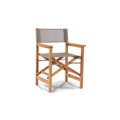 Del Ray 5-Piece Square Teak Outdoor Dining Set in Black with Folding Armchairs