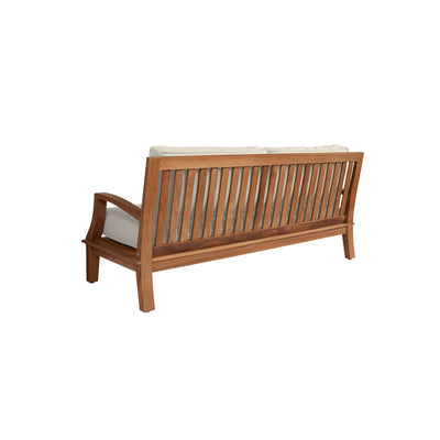 Grande 4-Piece Teak Outdoor Patio Deep Seating Set with Sunbrella® Canvas Cushion