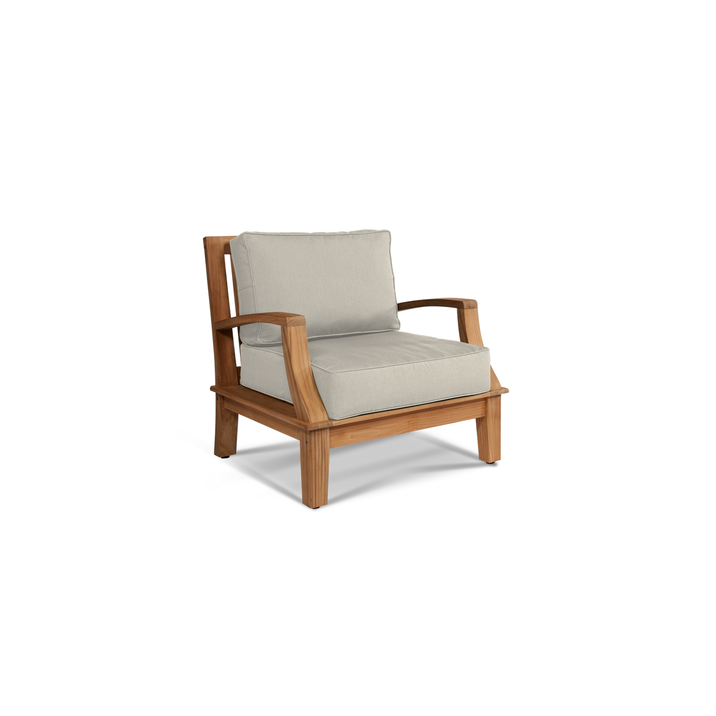 Grande 4-Piece Teak Outdoor Patio Deep Seating Set with Sunbrella® Canvas Cushion