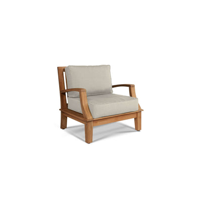 Grande 4-Piece Teak Outdoor Patio Deep Seating Set with Sunbrella® Canvas Cushion