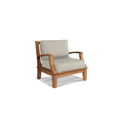 Grande 4-Piece Teak Outdoor Patio Deep Seating Set with Sunbrella® Canvas Cushion