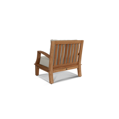 Grande 4-Piece Teak Outdoor Patio Deep Seating Set with Sunbrella® Canvas Cushion
