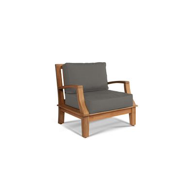 Grande 4-Piece Teak Outdoor Patio Deep Seating Set with Sunbrella® Canvas Cushion