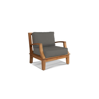 Grande 4-Piece Teak Outdoor Patio Deep Seating Set with Sunbrella® Canvas Cushion