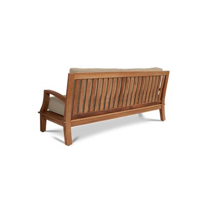 Grande 4-Piece Teak Outdoor Patio Deep Seating Set with Sunbrella® Canvas Cushion