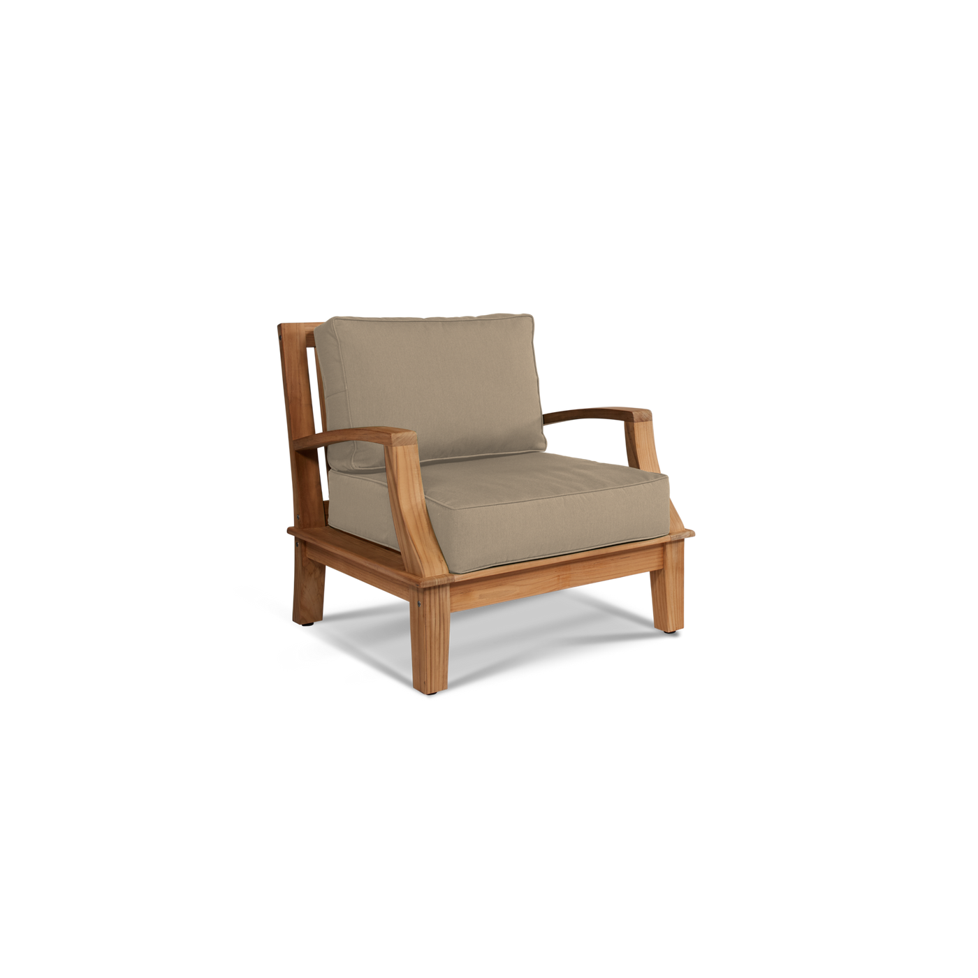 Grande 4-Piece Teak Outdoor Patio Deep Seating Set with Sunbrella® Canvas Cushion