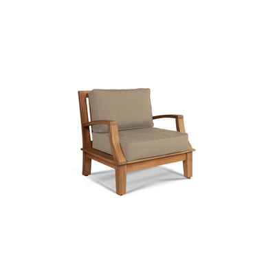 Grande 4-Piece Teak Outdoor Patio Deep Seating Set with Sunbrella® Canvas Cushion