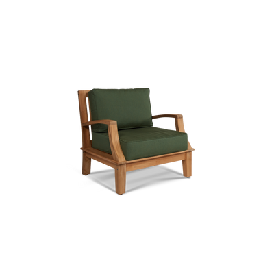Grande 4-Piece Teak Outdoor Patio Deep Seating Set with Sunbrella® Canvas Cushion
