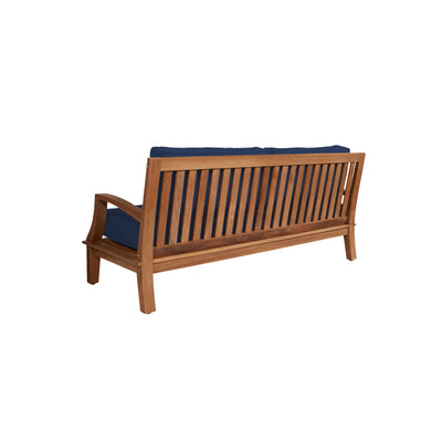 Grande 4-Piece Teak Outdoor Patio Deep Seating Set with Sunbrella® Canvas Cushion