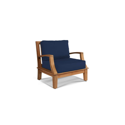 Grande 4-Piece Teak Outdoor Patio Deep Seating Set with Sunbrella® Canvas Cushion