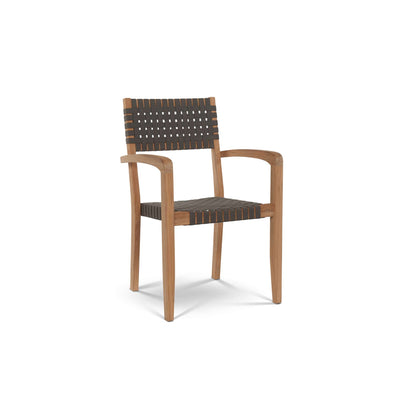 Herning 5-Piece Square Teak Outdoor Dining Set with Stacking Armchairs