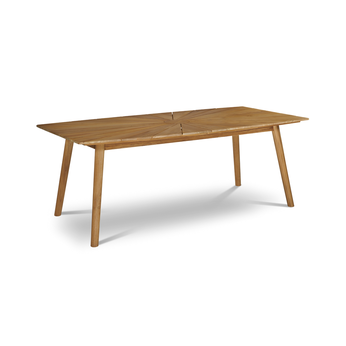Klint 7-Piece Rectangular Teak Outdoor Dining Set with Stacking Armchairs