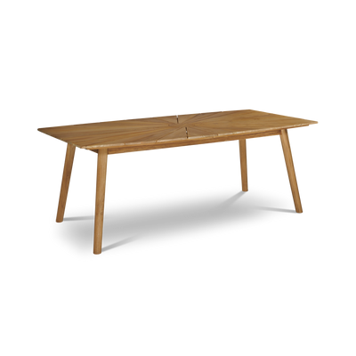 Klint 7-Piece Rectangular Teak Outdoor Dining Set with Stacking Armchairs