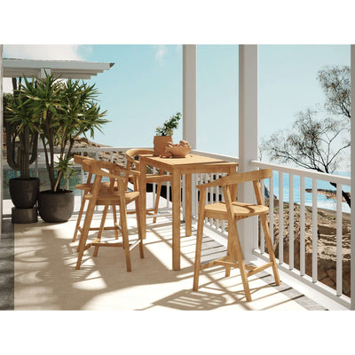 La Costa 5-Piece Teak Outdoor Counter Height Dining Set