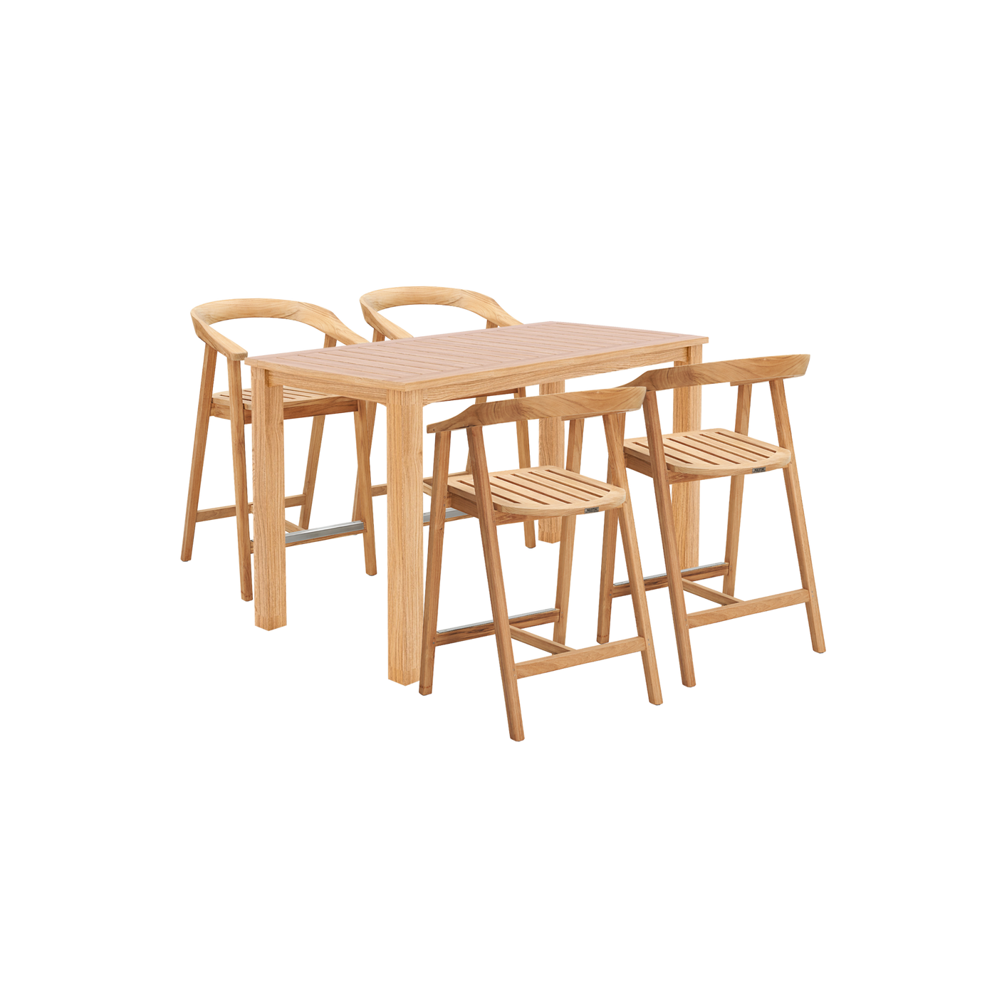 La Costa 5-Piece Teak Outdoor Counter Height Dining Set