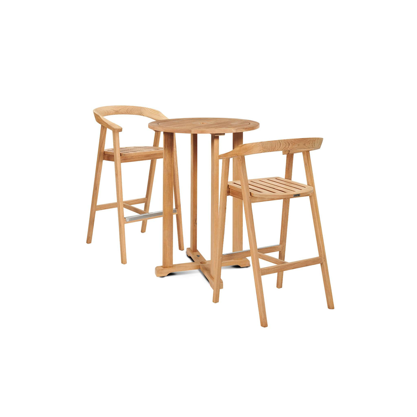 La Costa 3-Piece Teak Outdoor Round Bar Dining Set