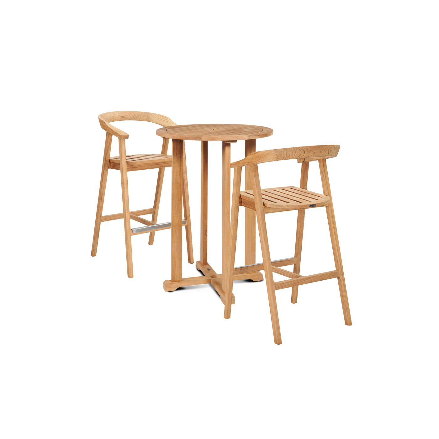 La Costa 3-Piece Teak Outdoor Round Bar Dining Set