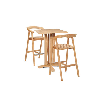 La Costa 3-Piece Teak Outdoor Round Bar Dining Set