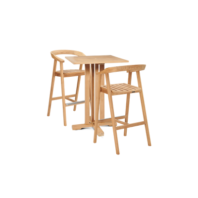 La Costa 3-Piece Teak Outdoor Round Bar Dining Set