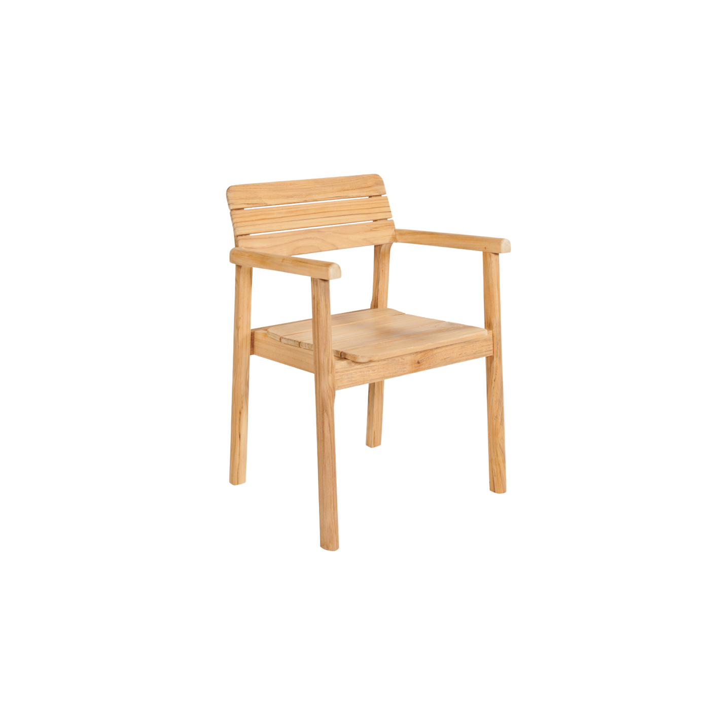Modurn 5-Piece Rectangular Teak Outdoor Dining Set with Stacking Armchairs