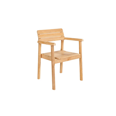 Modurn 5-Piece Rectangular Teak Outdoor Dining Set with Stacking Armchairs