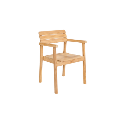 Modurn 5-Piece Rectangular Teak Outdoor Dining Set with Stacking Armchairs