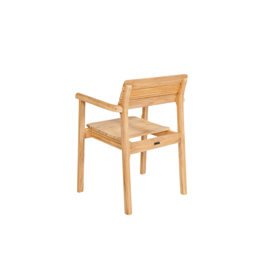 Modurn 5-Piece Rectangular Teak Outdoor Dining Set with Stacking Armchairs