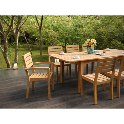 Manorhouse 9-Piece Rectangular Teak Outdoor Family Dining Set with Extendable Table