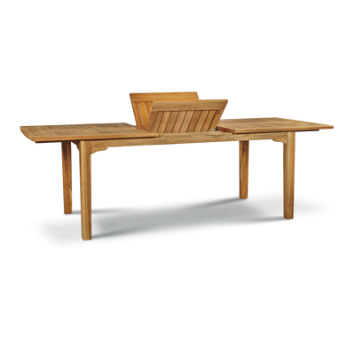 Manorhouse 9-Piece Rectangular Teak Outdoor Family Dining Set with Extendable Table