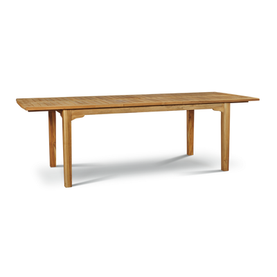 Manorhouse 9-Piece Rectangular Teak Outdoor Family Dining Set with Extendable Table